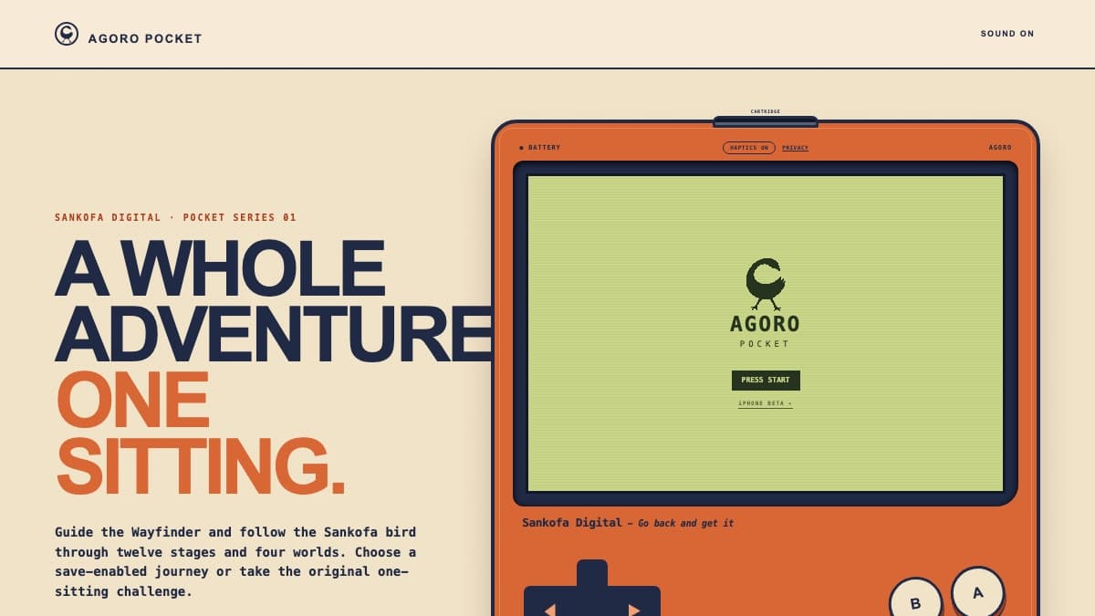 Agoro Pocket — screenshot of the live product