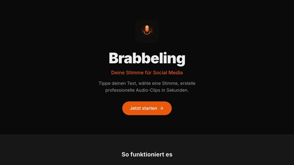 Brabbeling — screenshot of the live product