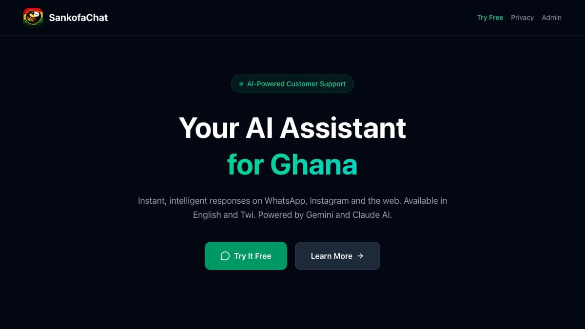 SankofaChat — screenshot of the live product